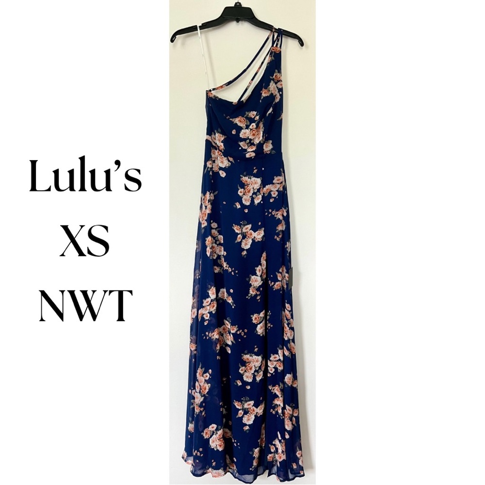 Lulu’s Navy and Pink Flower Maxi Dress